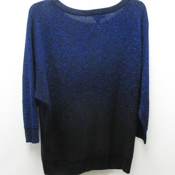 AGB Black and Blue Tinsel Ombre Blouse Large - Picture 3 of 8